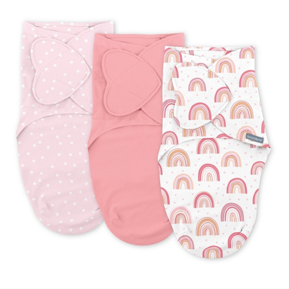SwaddleMe Rainbow and Polka Dot Swaddles - Pink and Cream NIB
